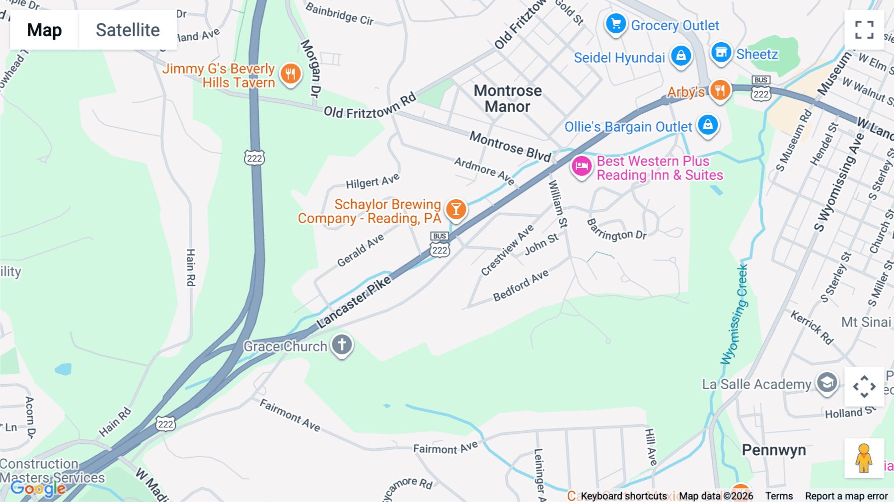 Click for interative map of 2395 Lancaster Pike, 1st Floor, Reading (PA)