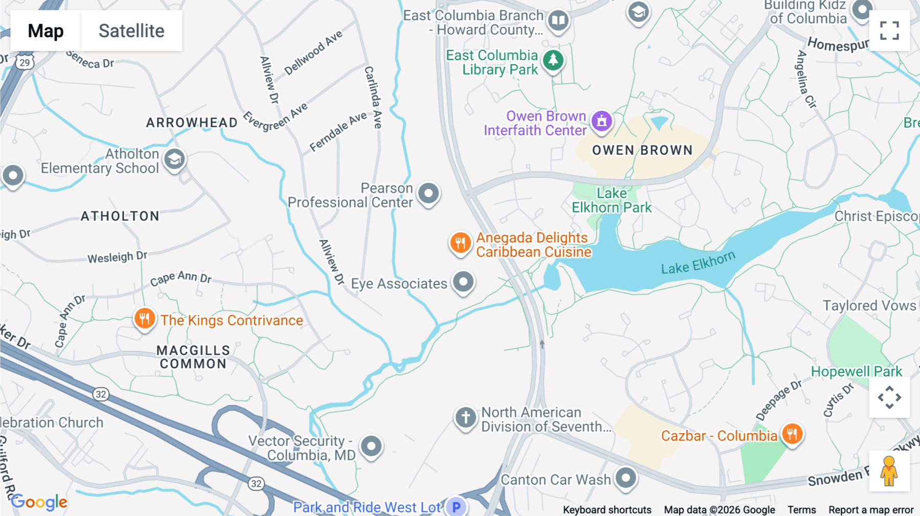 Click for interative map of 9861 Broken Land Parkway, Suite 100, Columbia