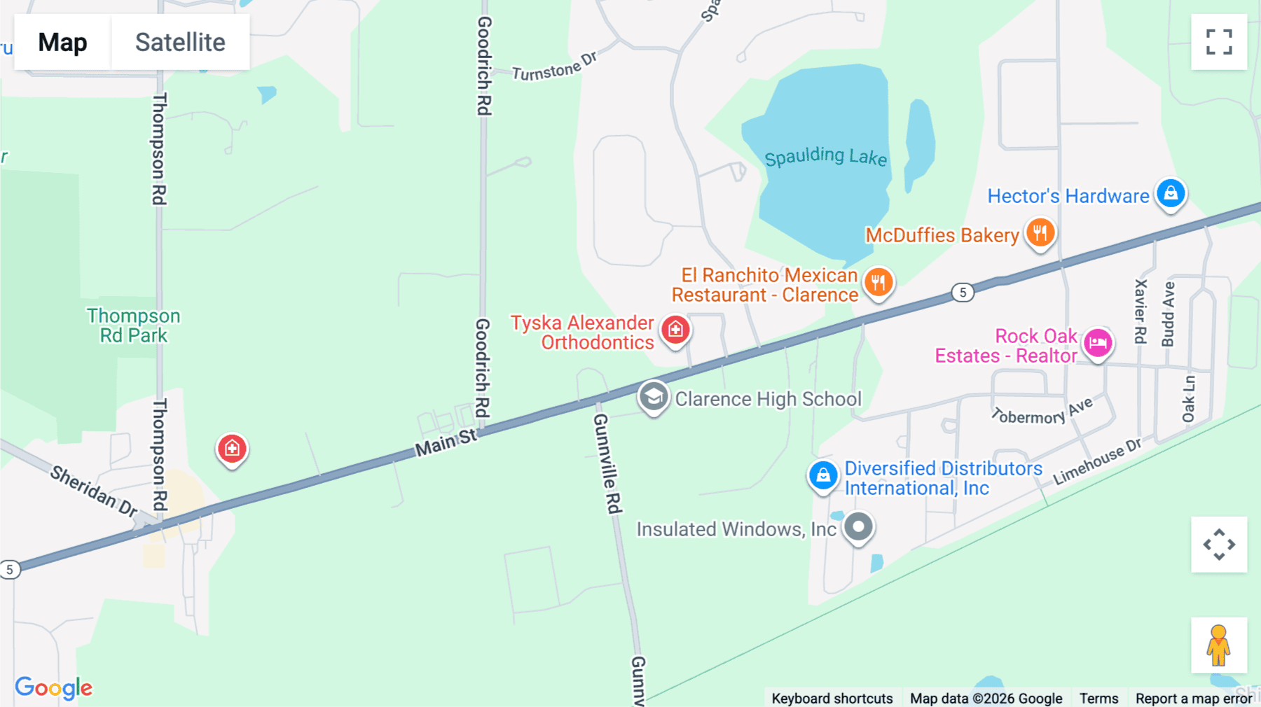 Click for interative map of 9580, Main Street, Clarence