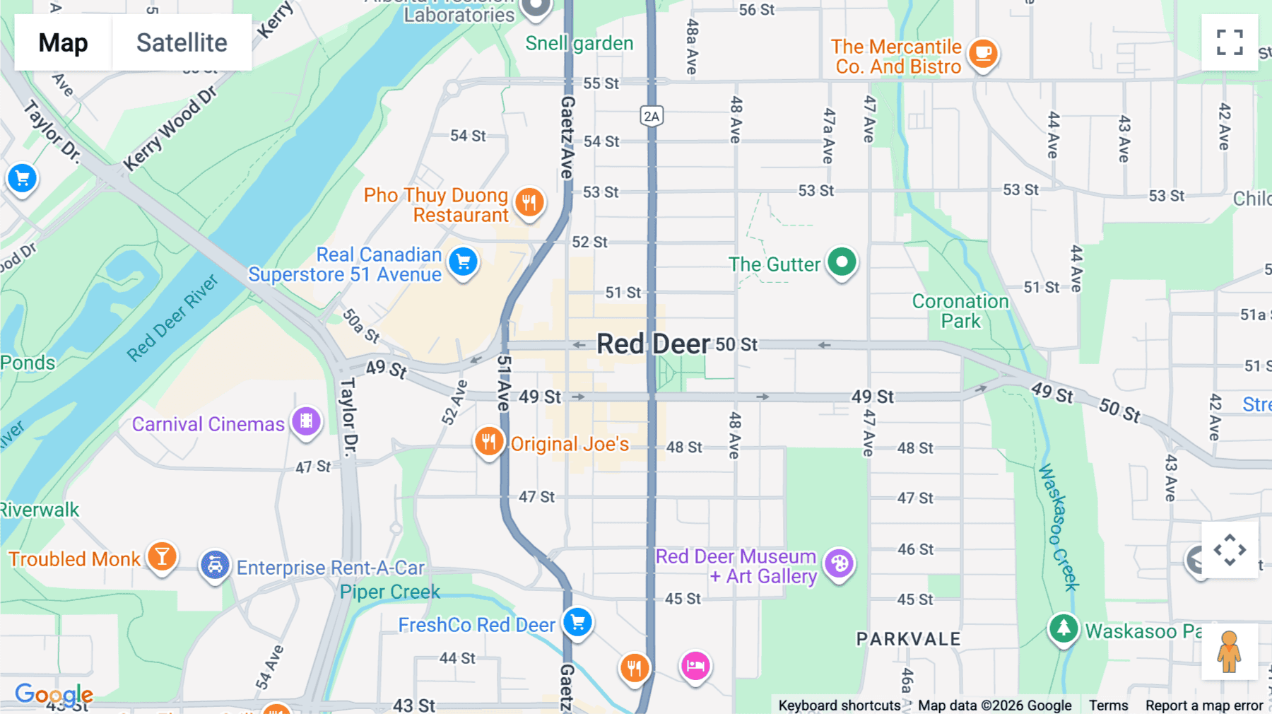 Click for interative map of 4909 50 Street, 2nd Floor, Red Deer