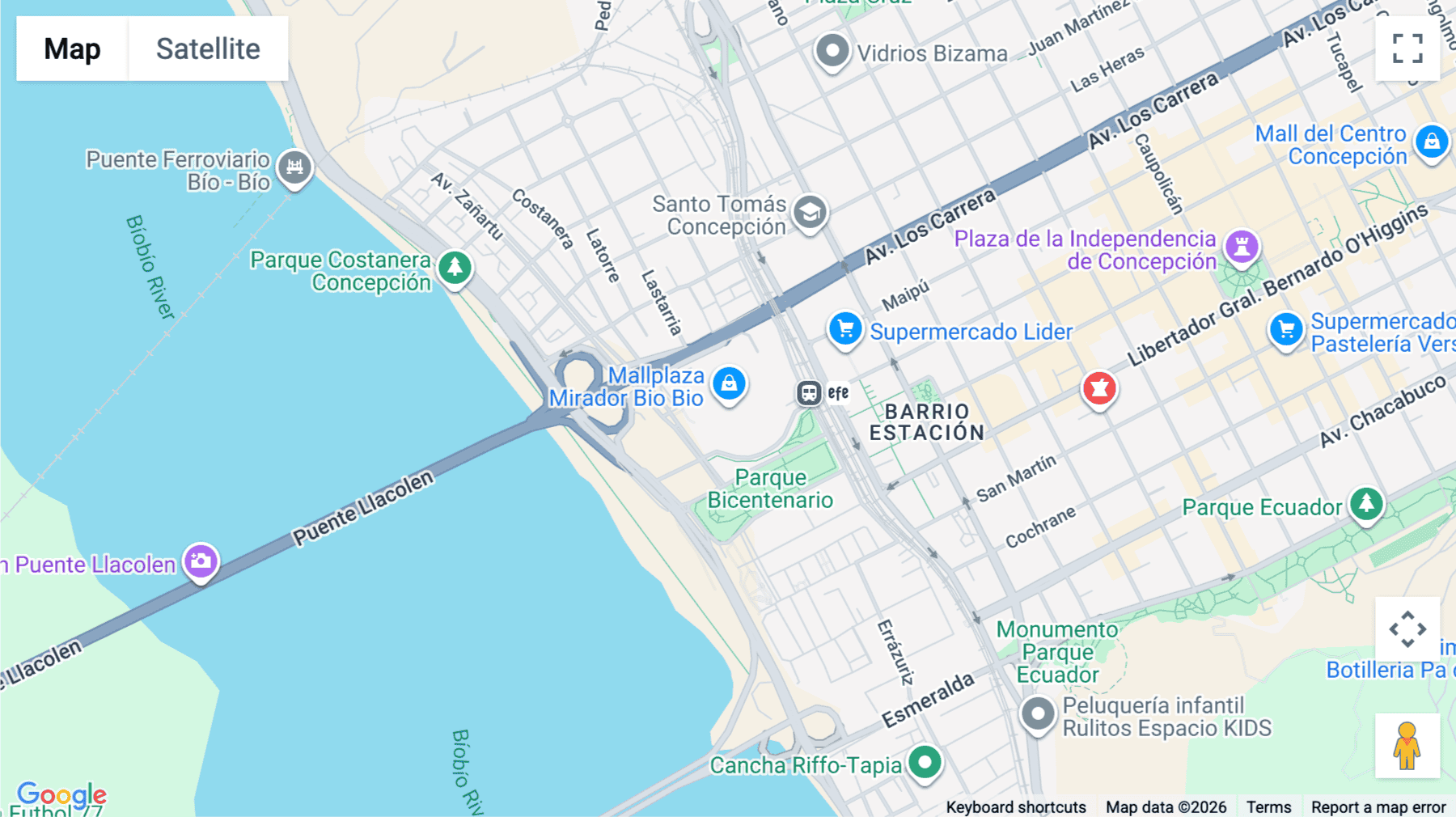 Click for interative map of Avenida los Carreras Poniente 301, Concepcion, Chile, Piso 2, Concepción