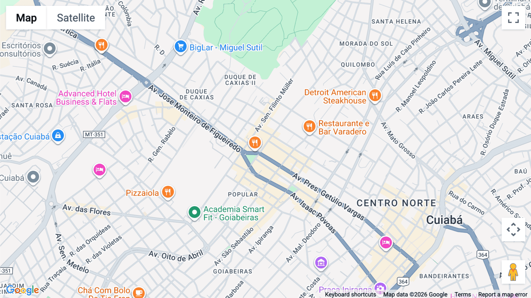 Click for interative map of Rua Estevão de Mendonça, 830 Quilombo, Cuiabá