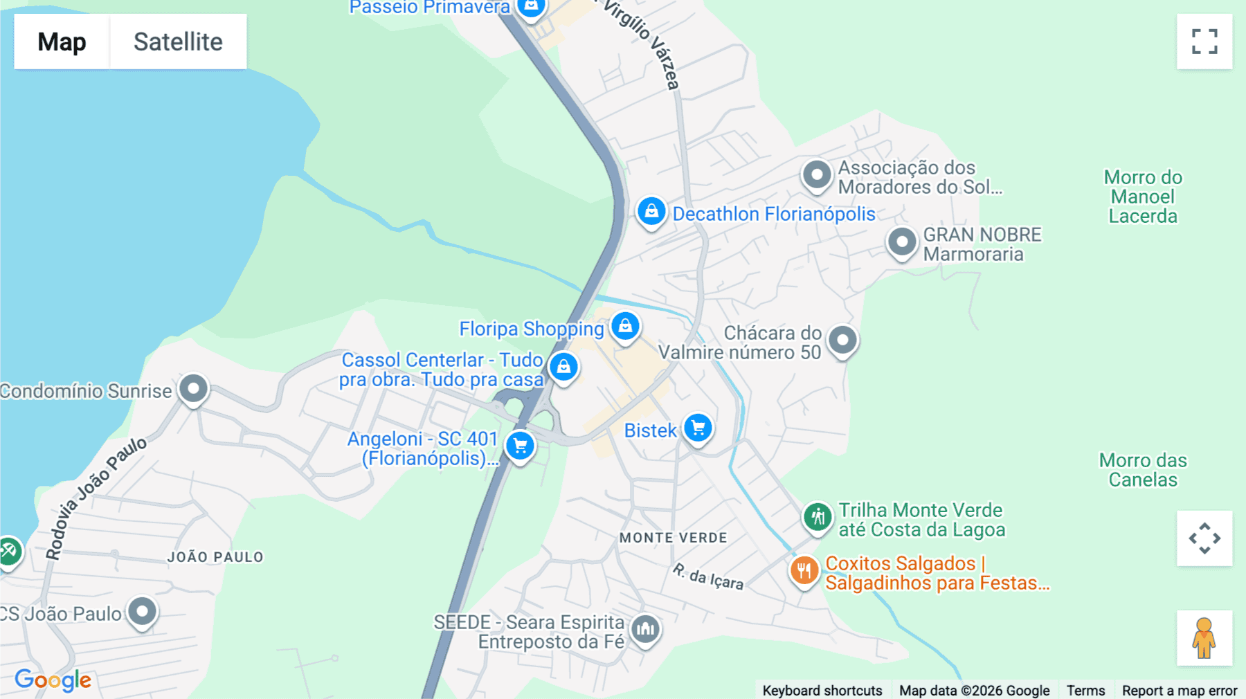 Click for interative map of Rodovia SC-401 n° 3116, Bairro Saco Grande, Florianópolis