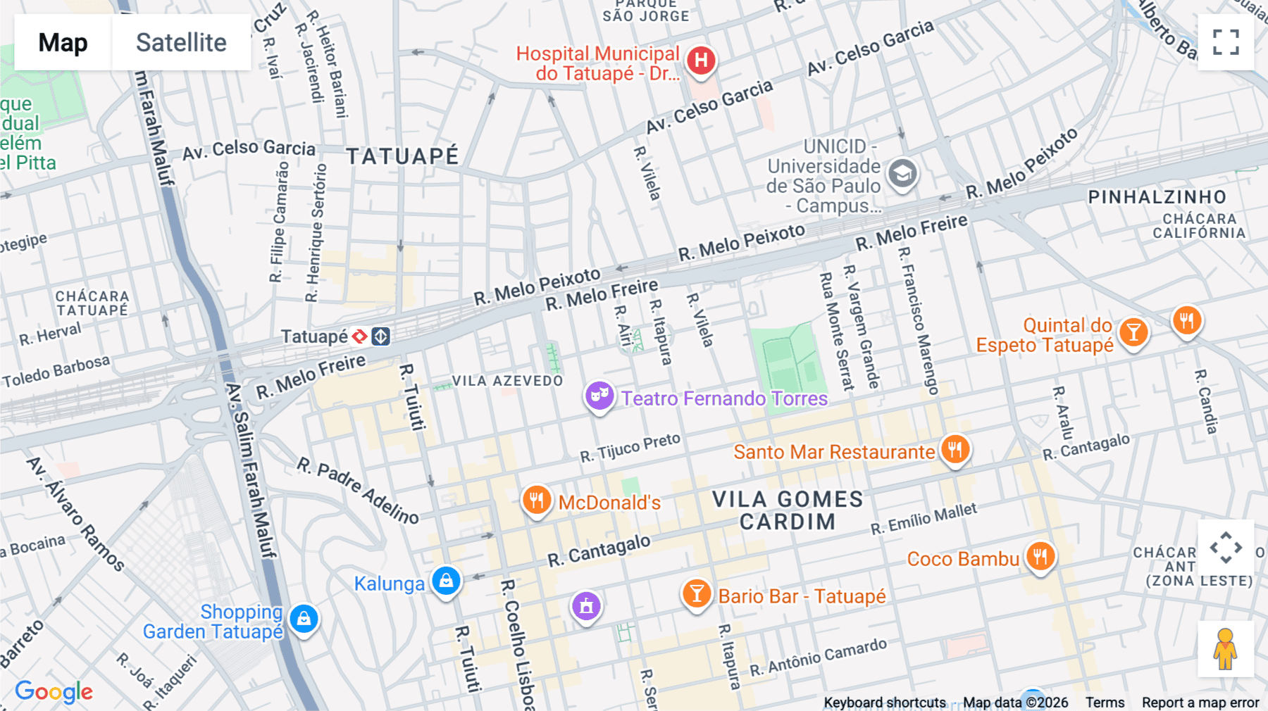 Click for interative map of Rua Airi 227, 10 andar, Tatuapé, Sao Paulo