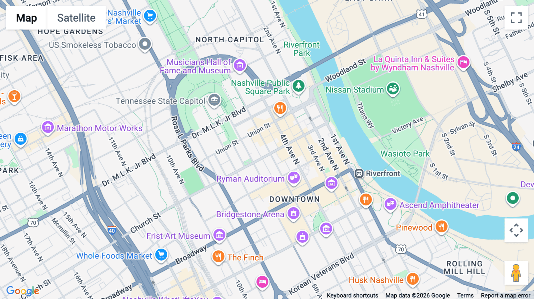 Click for interative map of 500 Church Street, 3rd Floor, Nashville