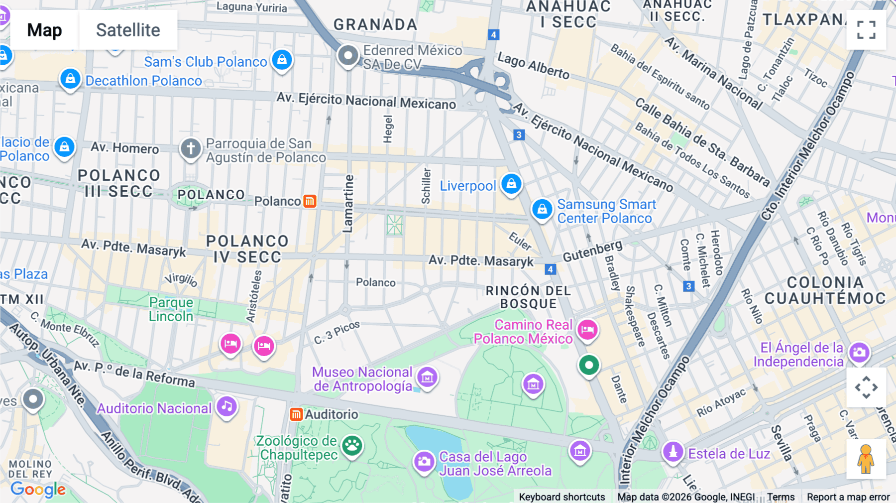 Click for interative map of 101, Avenida Presidente Masaryk, Chapultepec Morales, Mexico City