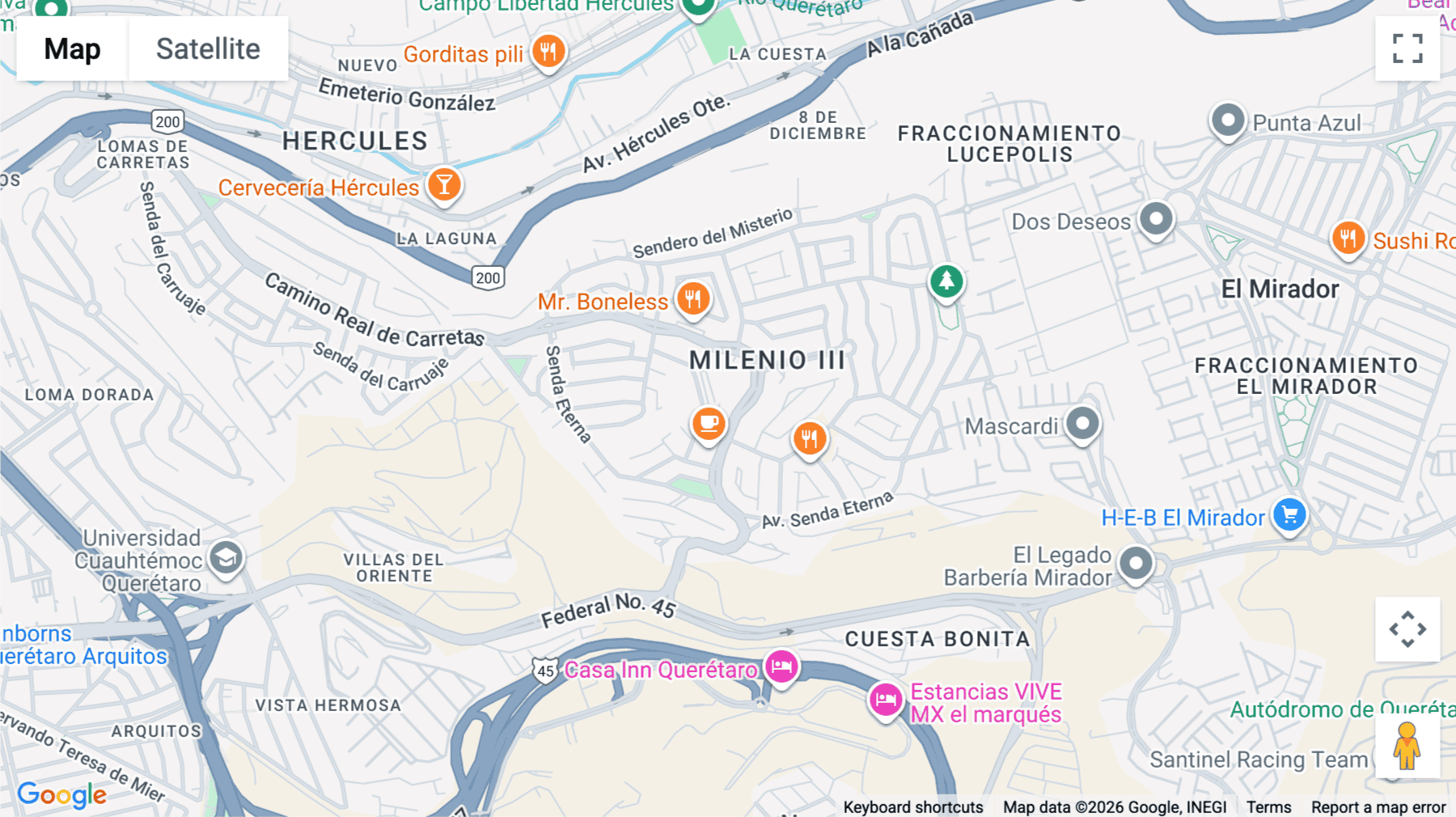 Click for interative map of Sendero del Mirador 36, Col. Milenio III, Querétaro