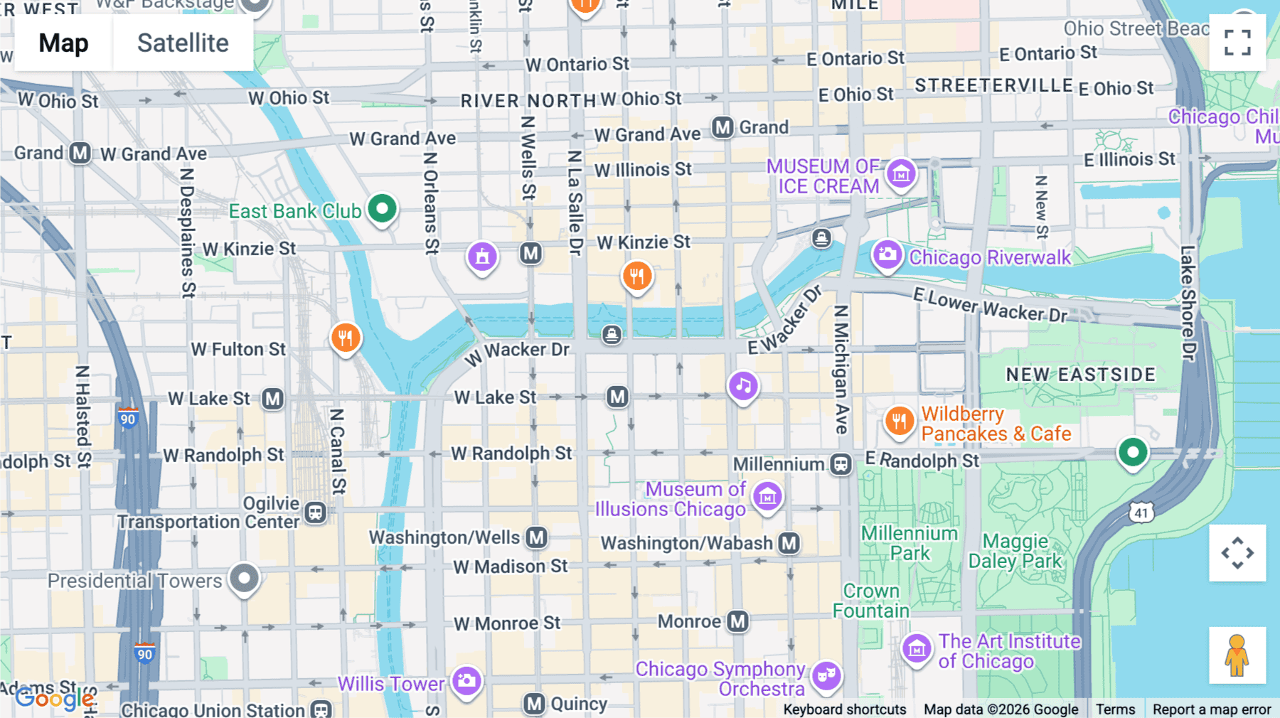 Click for interative map of 77 W Wacker Drive, Suite 4500, Chicago