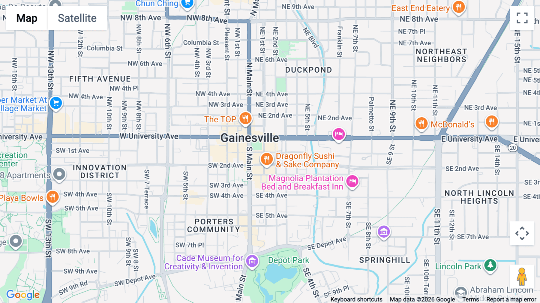 Click for interative map of 110 Southeast 1st Avenue, 2nd & 3rd Floor, Gainesville