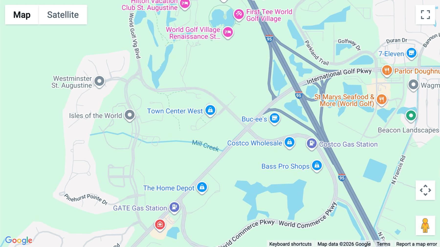 Click for interative map of 315 West Town Place, St. Augustine