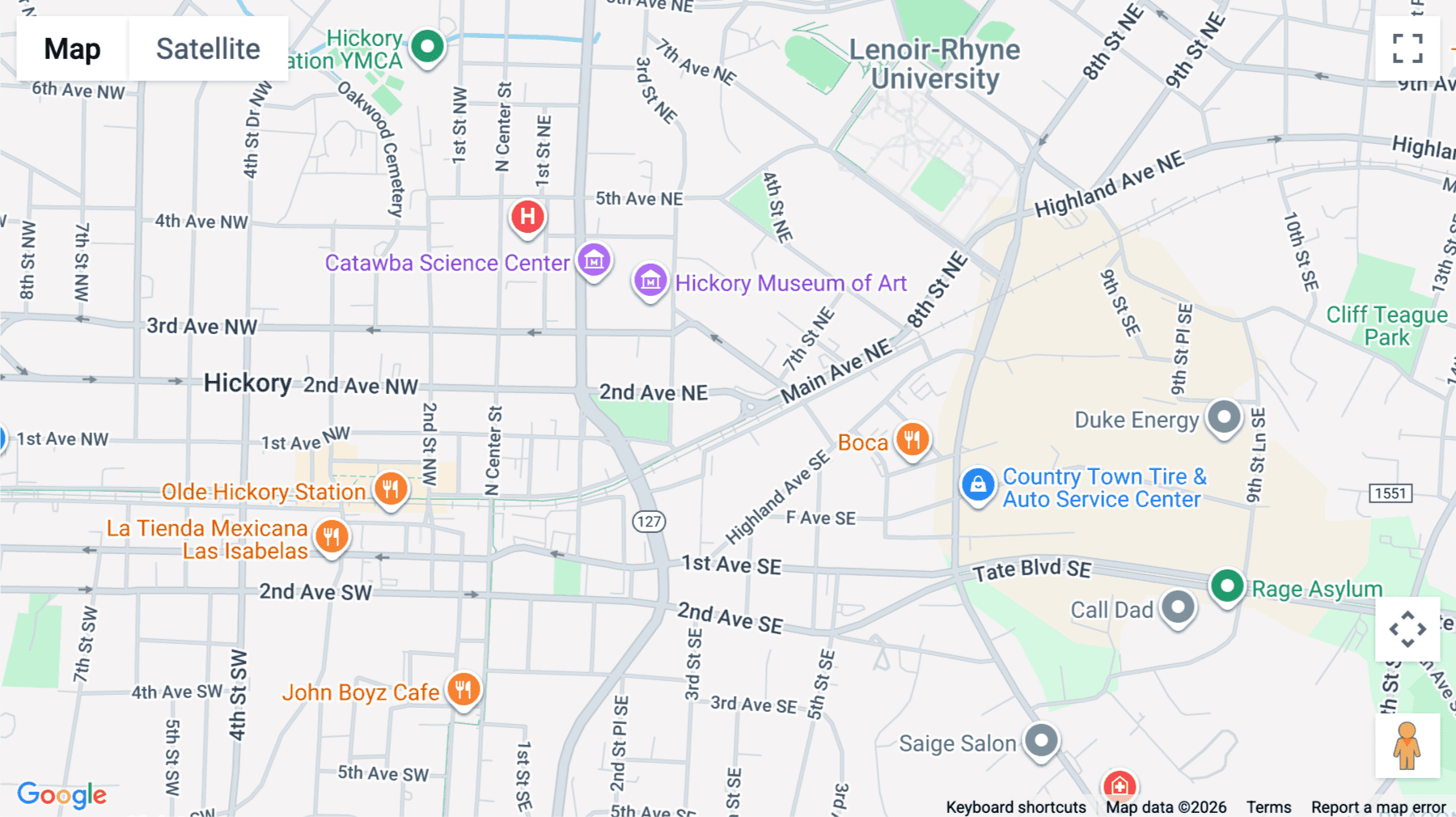 Click for interative map of 345, Main Avenue Northeast, Hickory