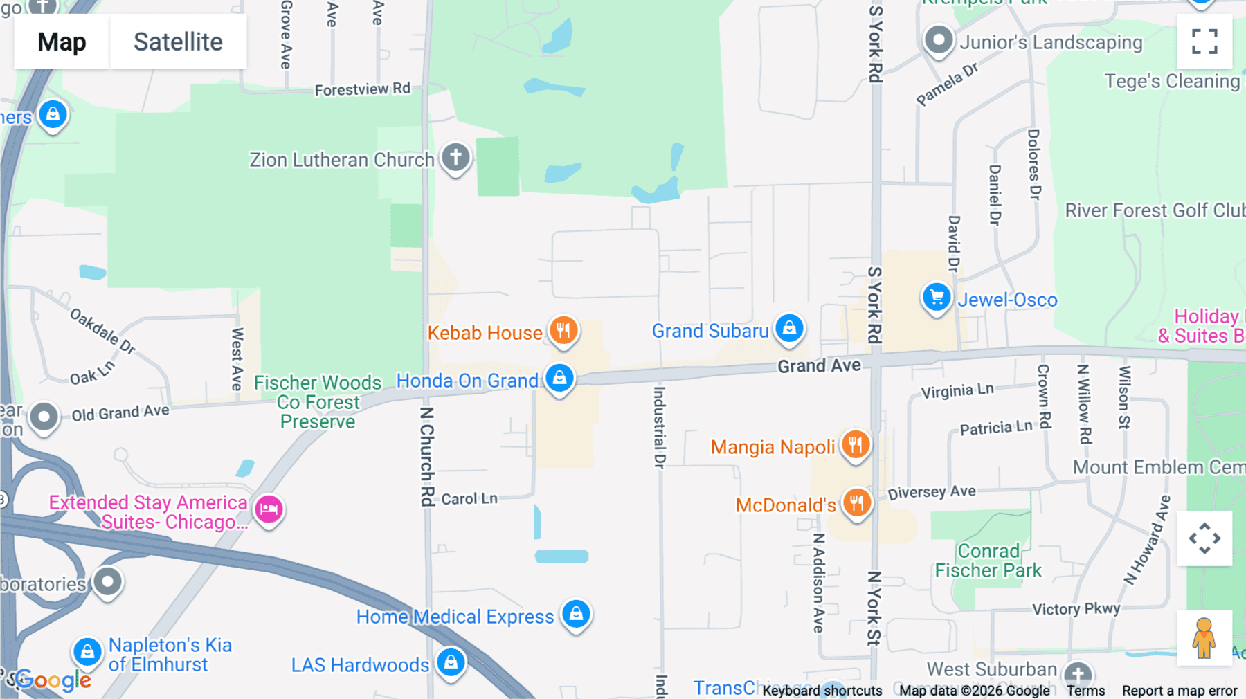 Click for interative map of 205 West Grand Avenue, 1st Floor, Bensenville