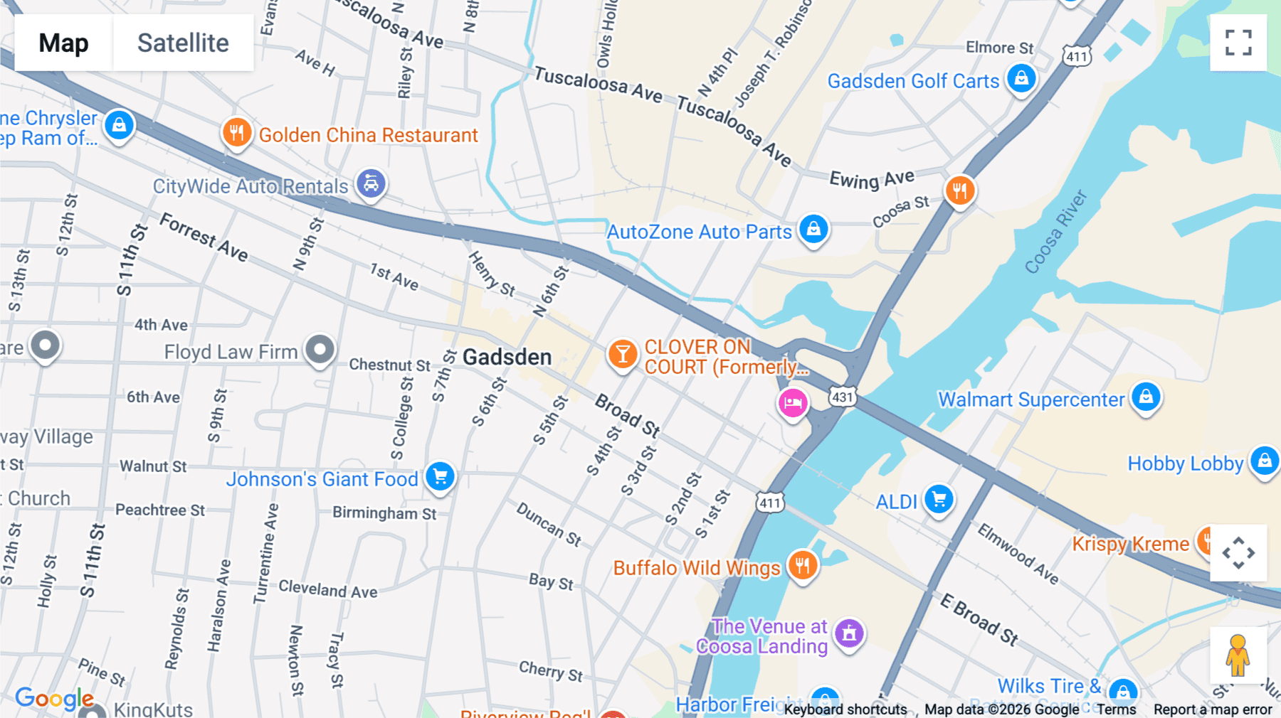 Click for interative map of 401 Locust Street, 1st Floor, Gadsden