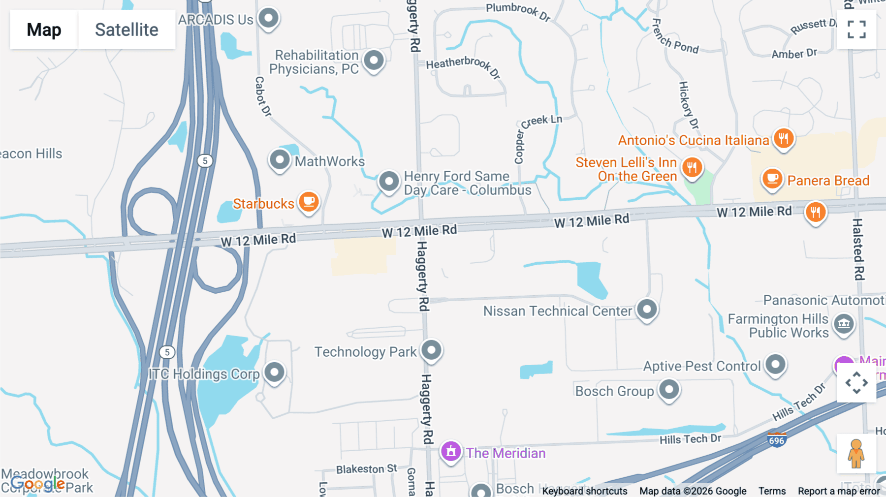Click for interative map of 39395 West 12 Mile Road, Farmington Hills