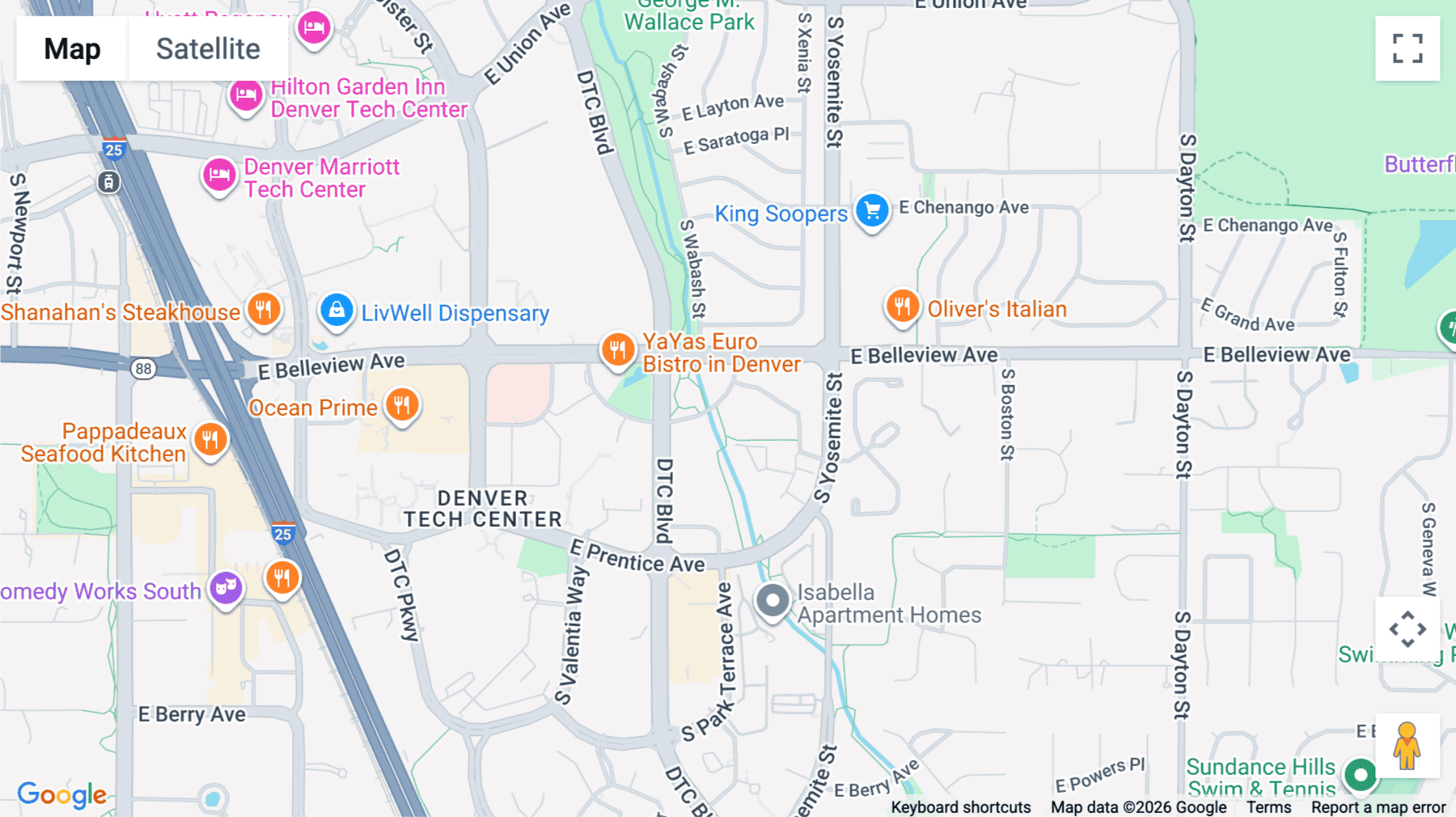 Click for interative map of 8450 East Crescent Parkway, Suite 100, Greenwood Village