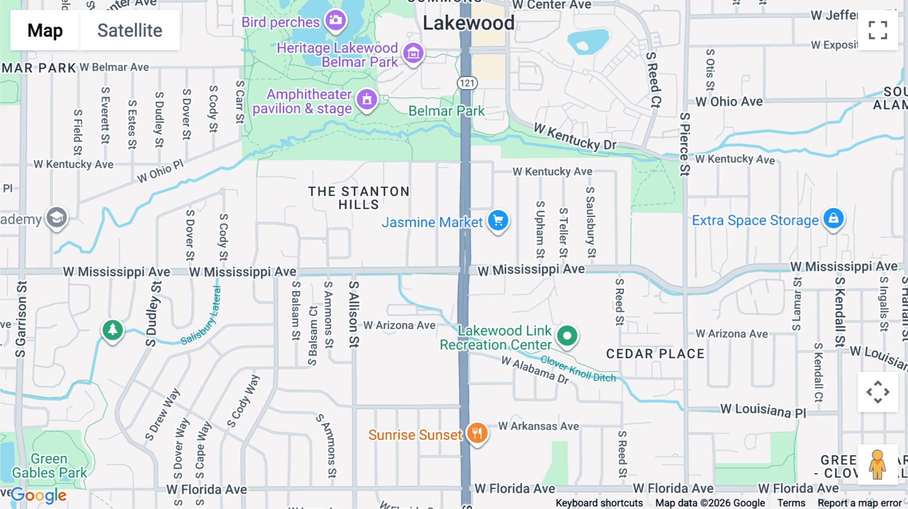 Click for interative map of 7655 West Mississippi Avenue, Lakewood (Colorado)