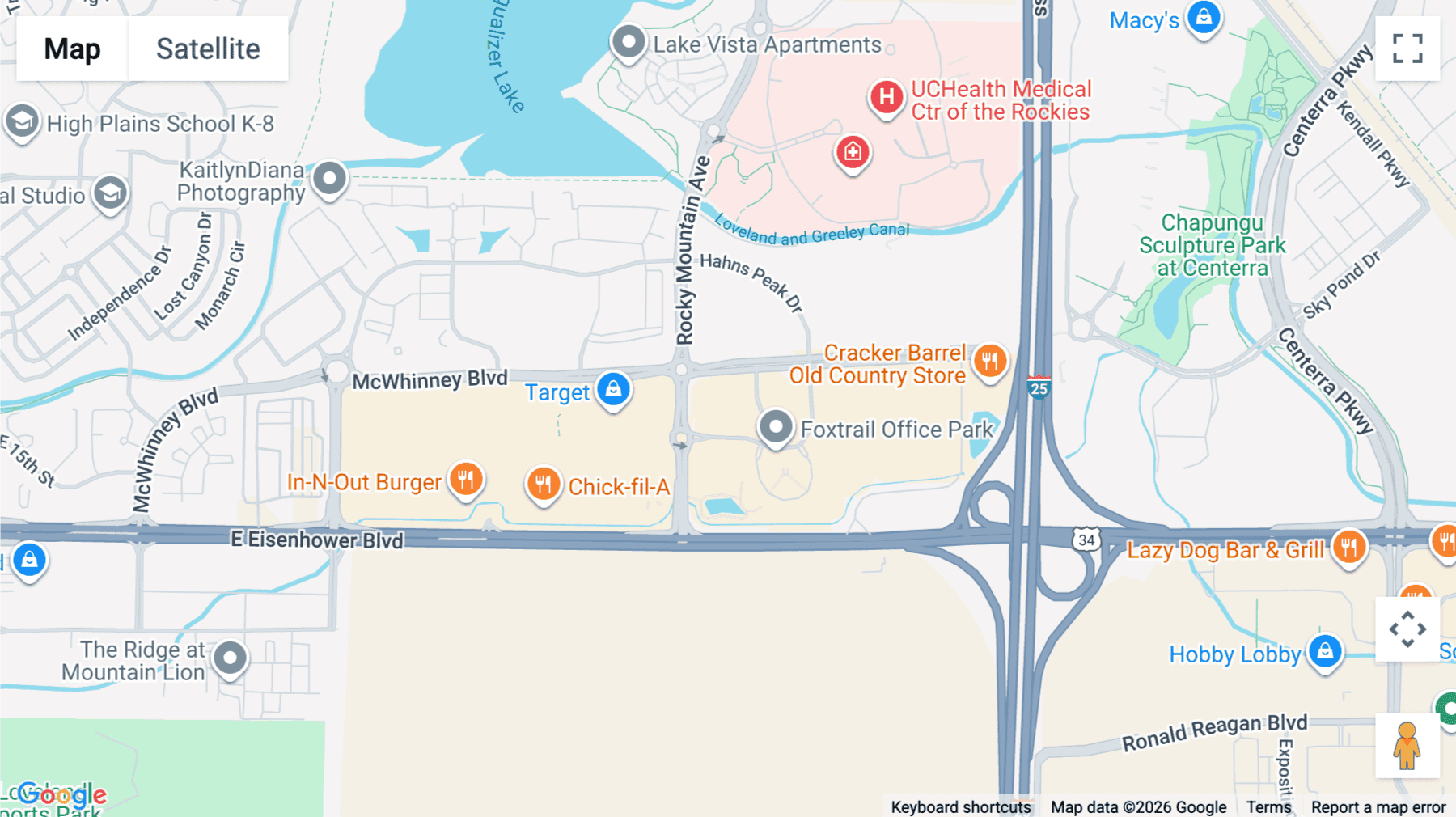 Click for interative map of 1635 Foxtrail Drive, 1st and 2nd floor, Loveland