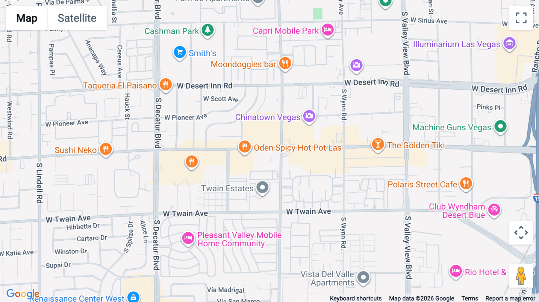Click for interative map of 4415 Spring Mountain Road, 1st and 2nd Floor, Las Vegas