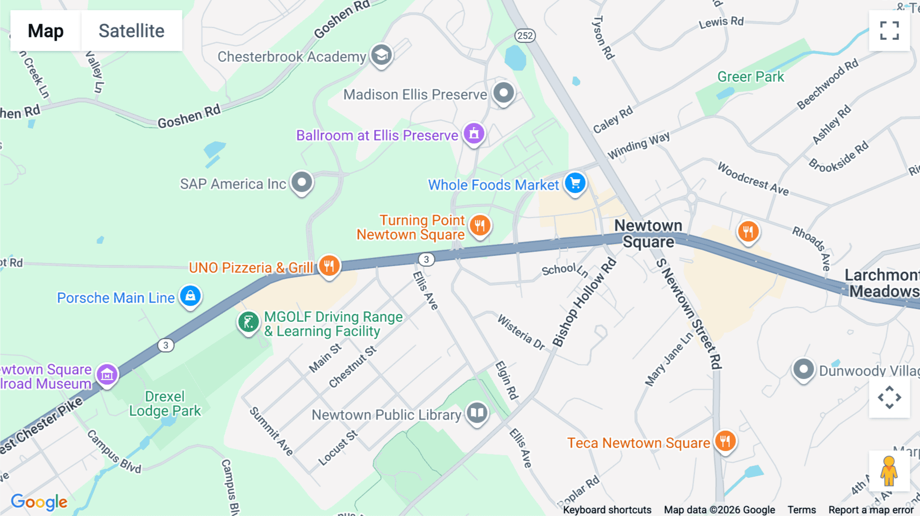 Click for interative map of 3748 West Chester Pike, 1st Floor, Newtown