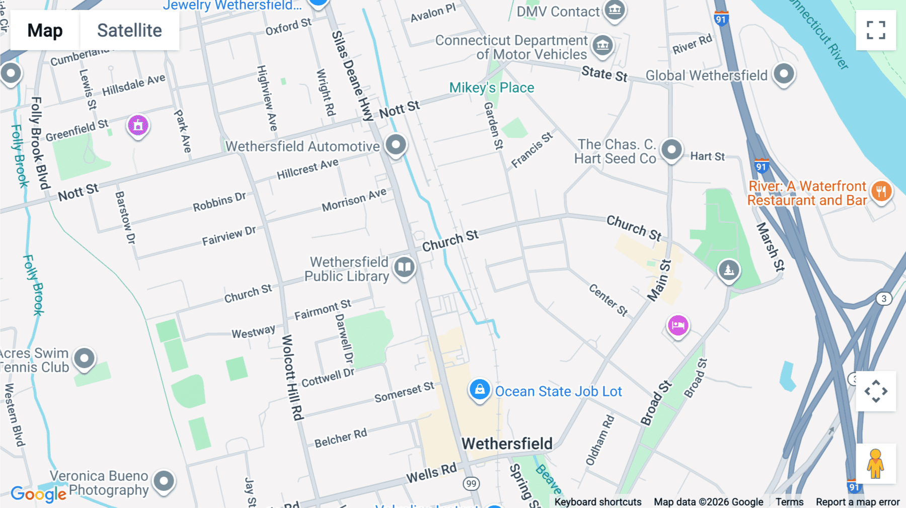 Click for interative map of 207 Church Street, 1st & 2nd Floor, Wethersfield