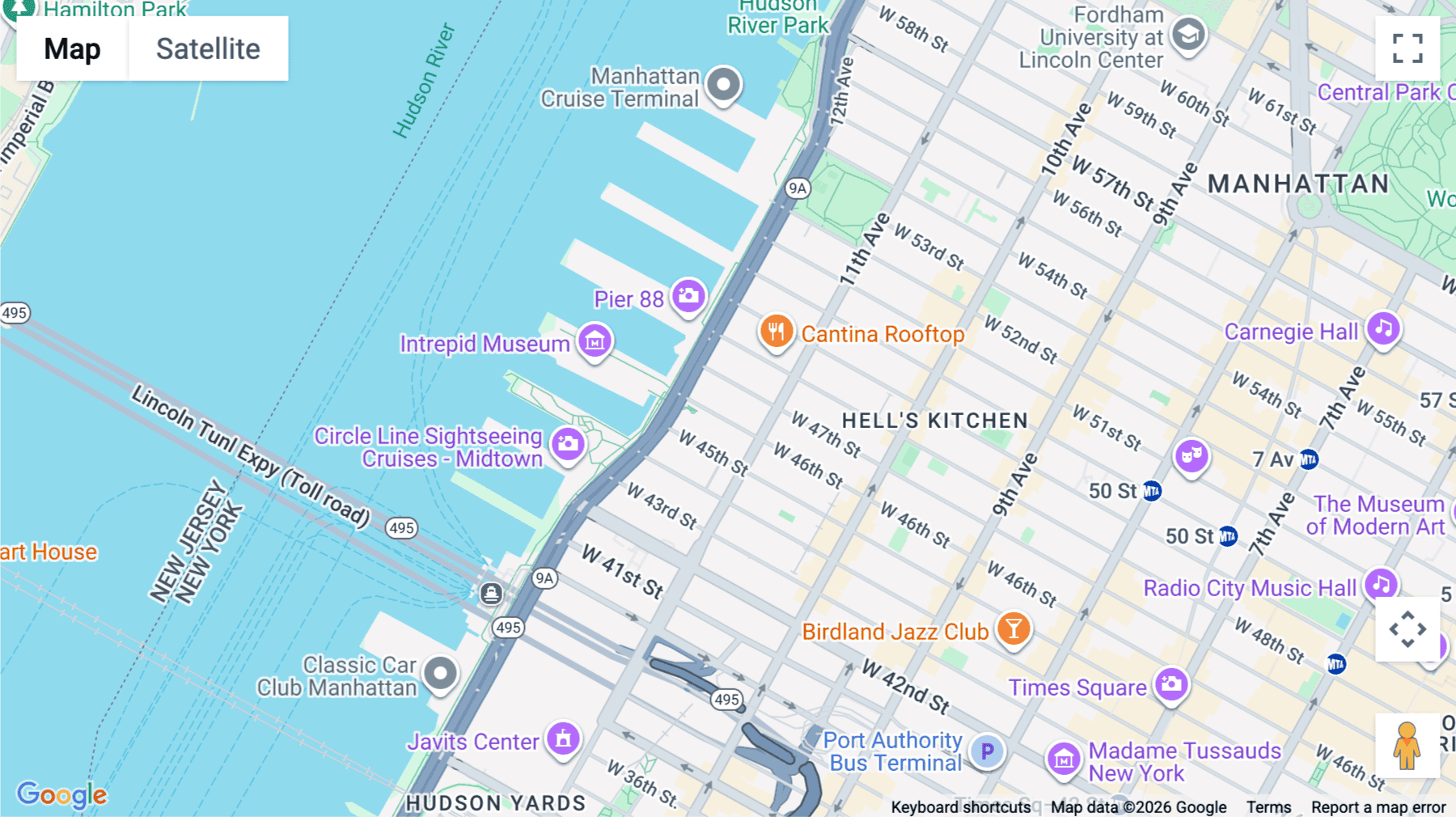 Click for interative map of 617, West 46th Street, PH Floor, New York City
