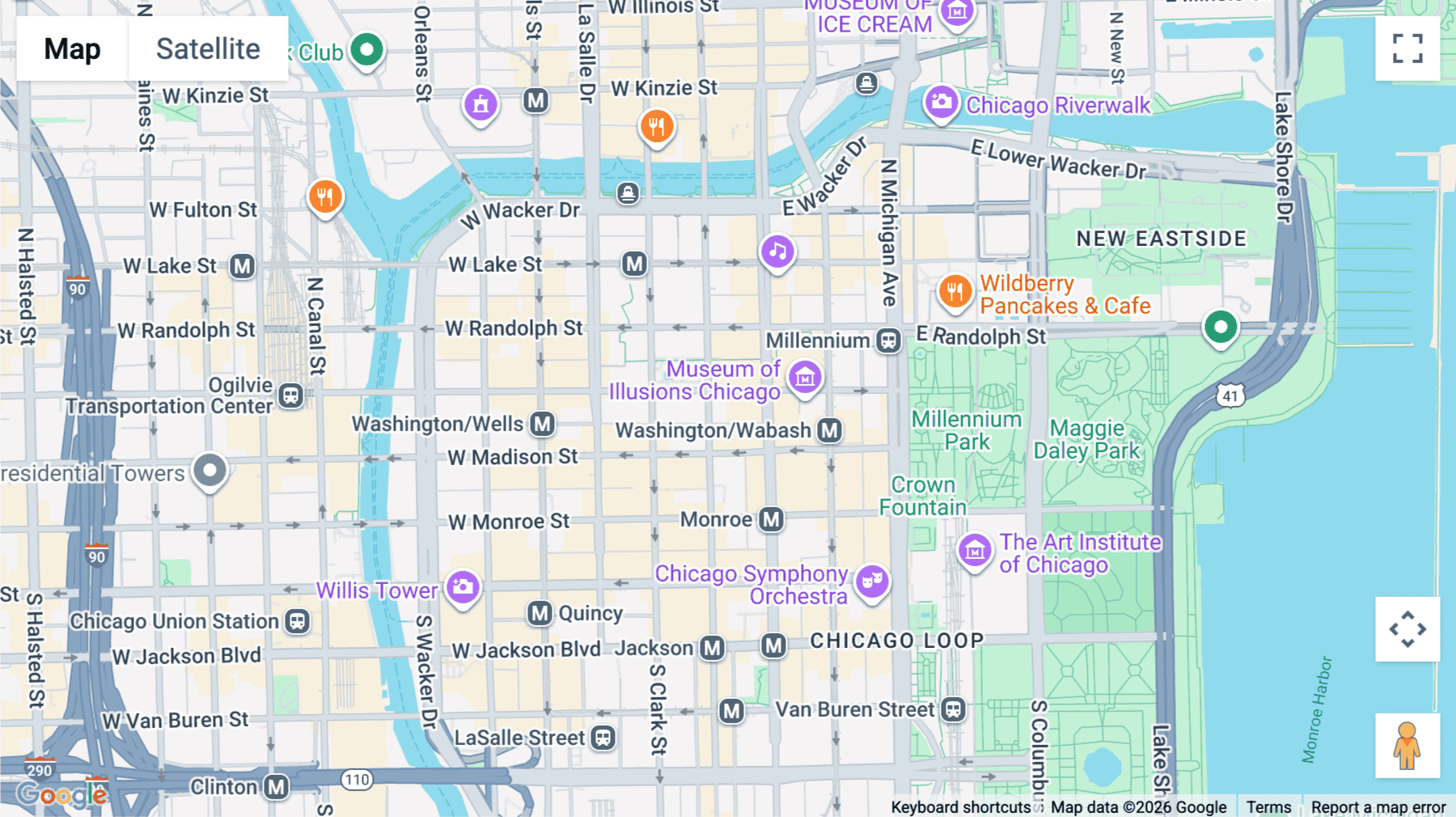 Click for interative map of 33, North Dearborn Street, Chicago
