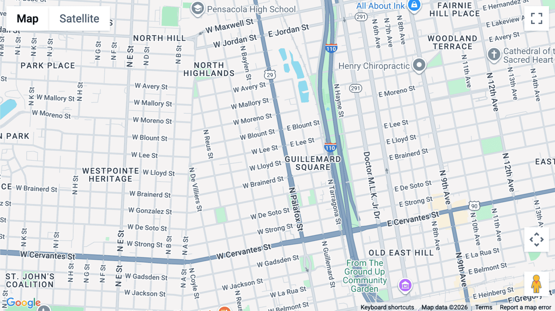 Click for interative map of 1301 North Palafox Street, 1st Floor, Pensacola