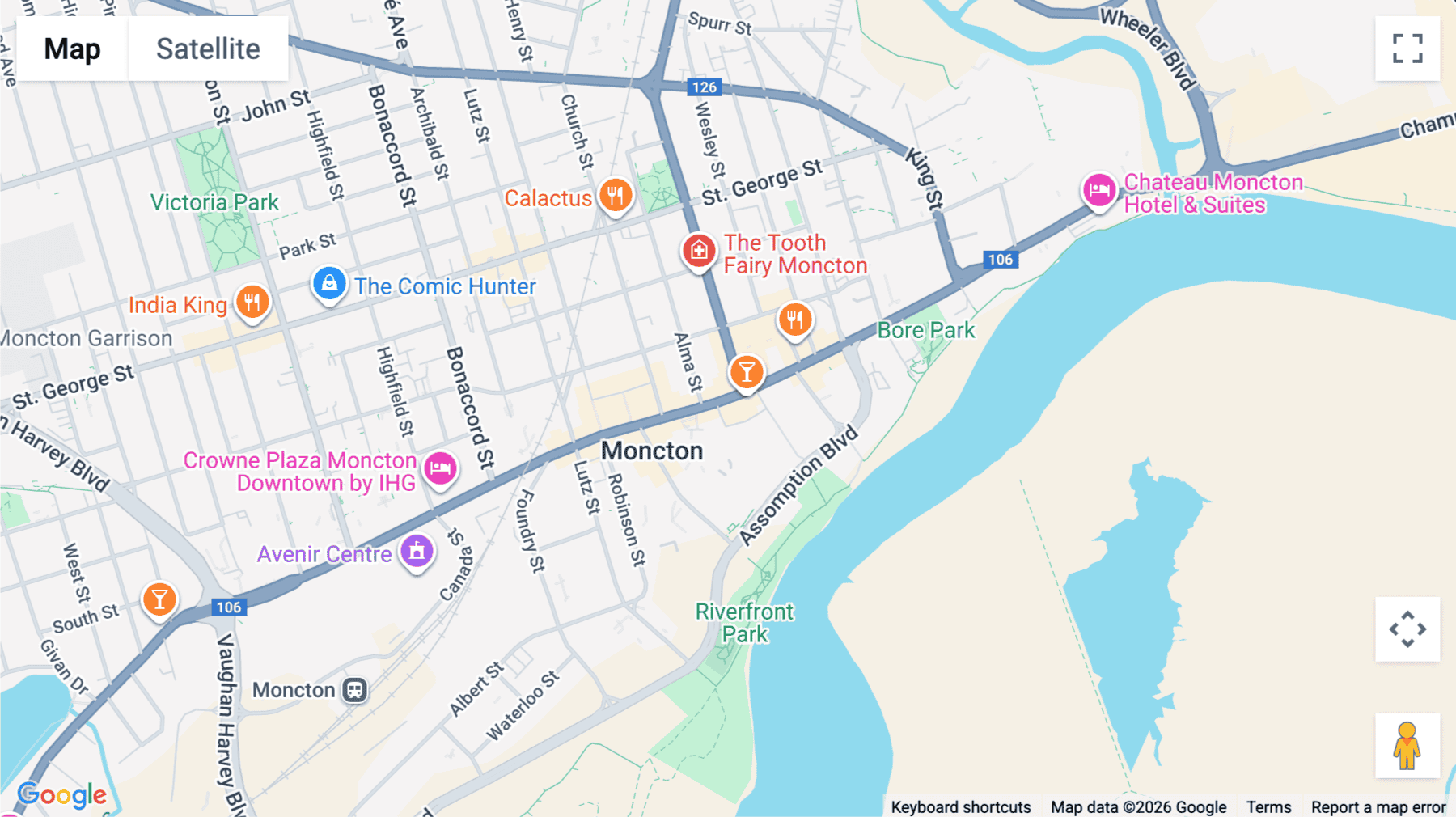 Click for interative map of 720 Main Street, Moncton