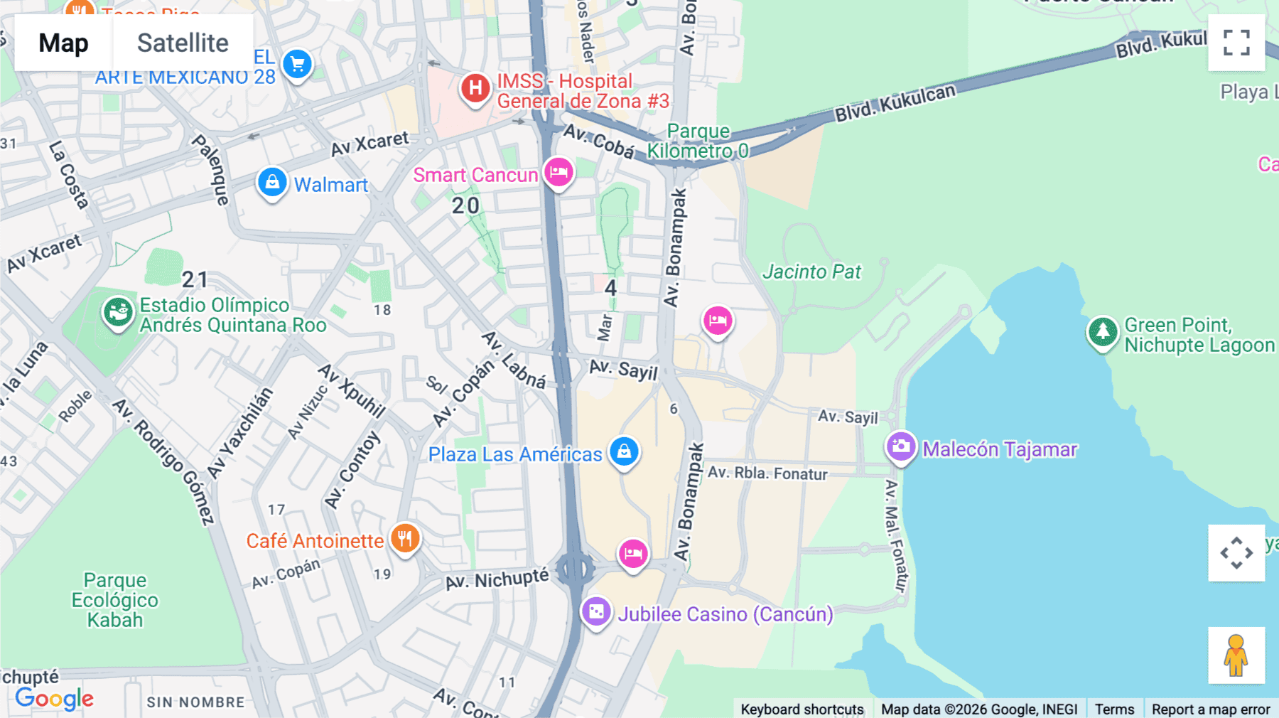 Click for interative map of 30, Avenida Antonio Enríquez Savignac, Piso 11, Cancun