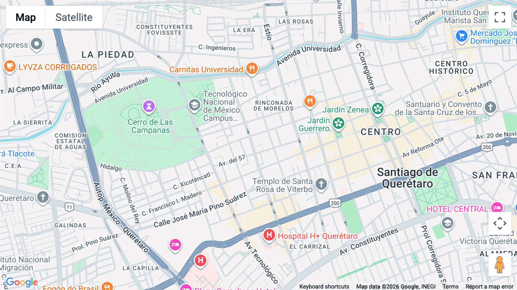 Click for interative map of Calle Ignacio Pérez Sur 28, Santiago de Querétaro