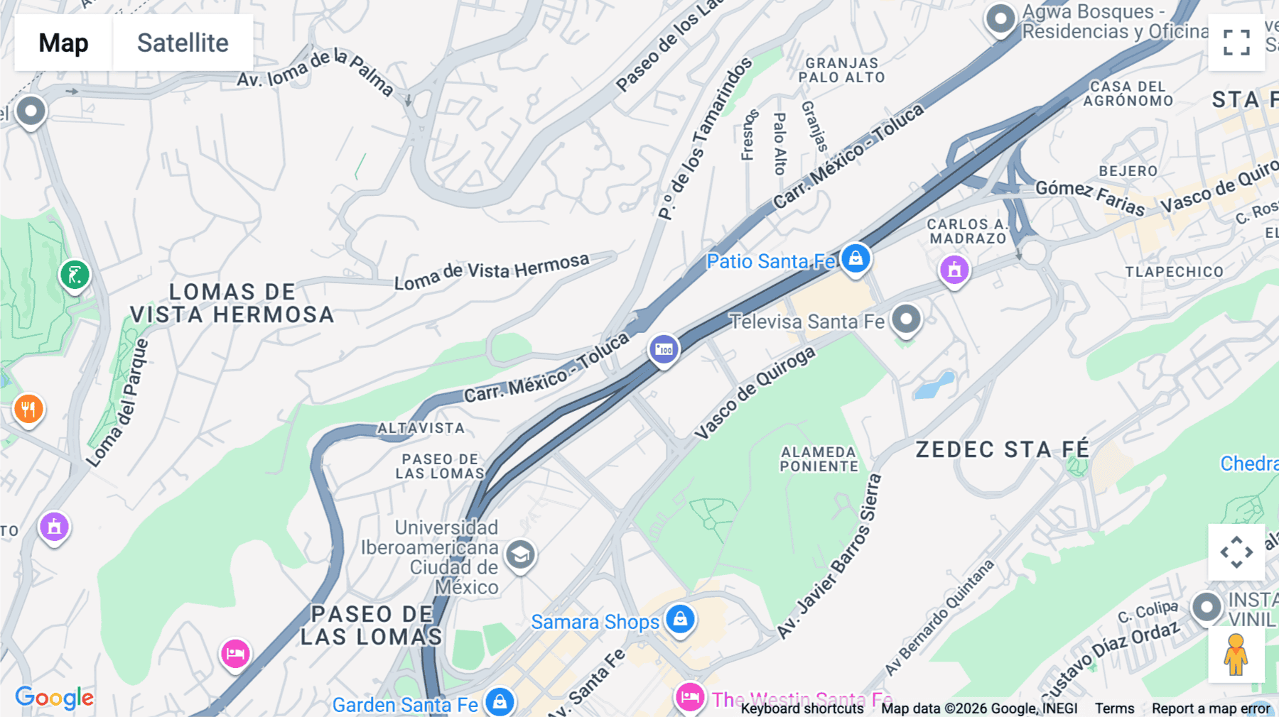 Click for interative map of 799, Prolongación Paseo de la Reforma, Mexico City