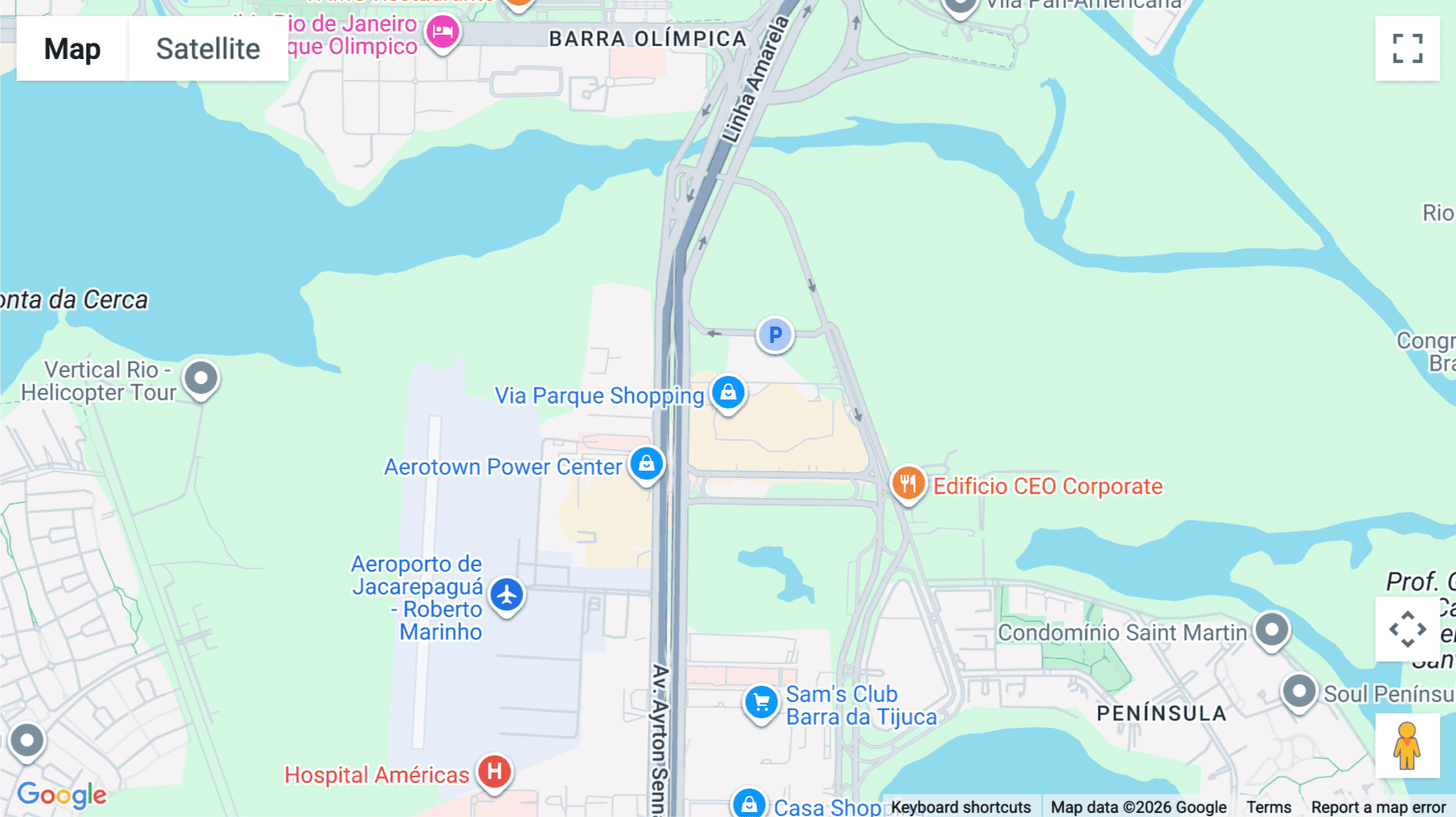 Click for interative map of Av. Ayrton Senna, 3000, Barra da Tijuca, Rio de Janeiro