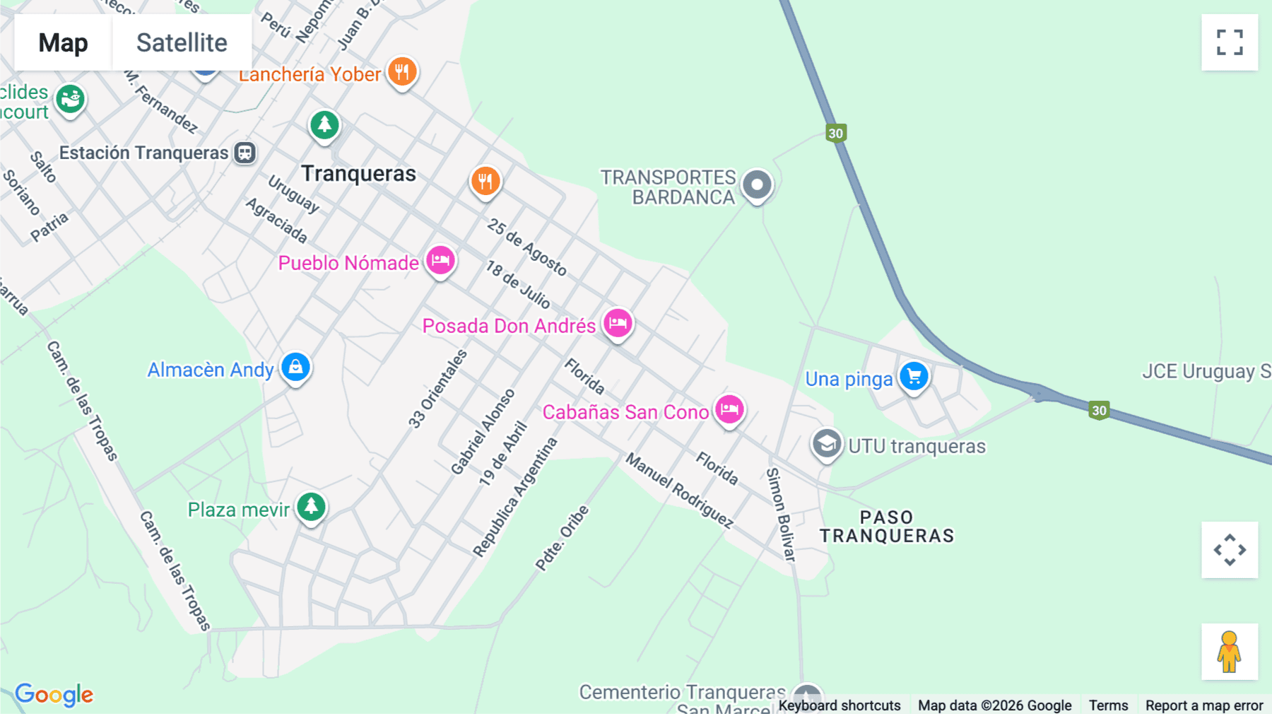 Click for interative map of Brasil esq 18 de Julio, Tranqueras
