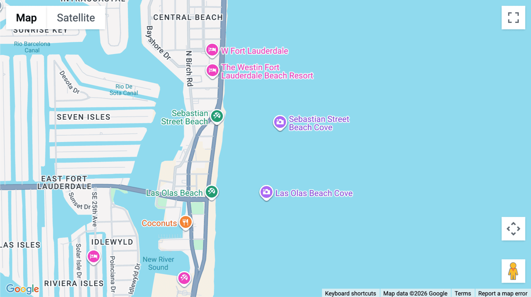 Click for interative map of 333 Las Olas Way, CU 1, Fort Lauderdale