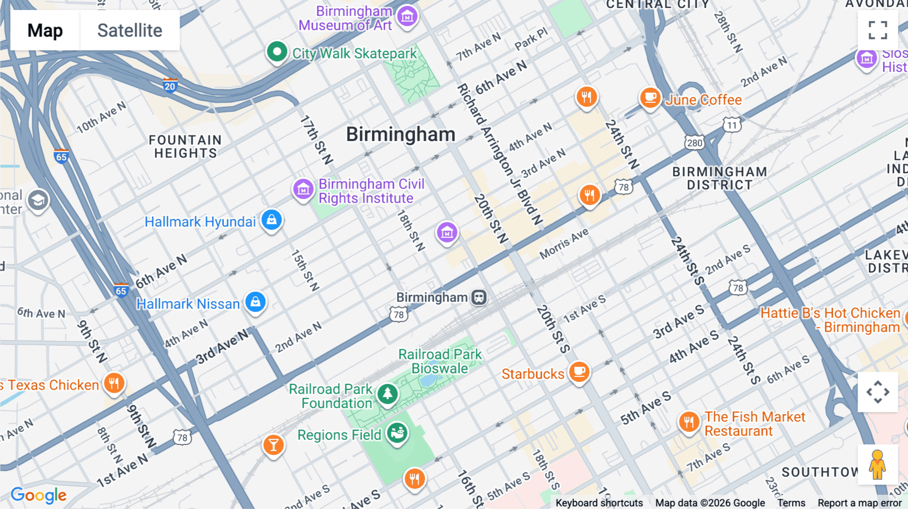 Click for interative map of 120 19th Street North, Suite 200, Birmingham (Alabama)