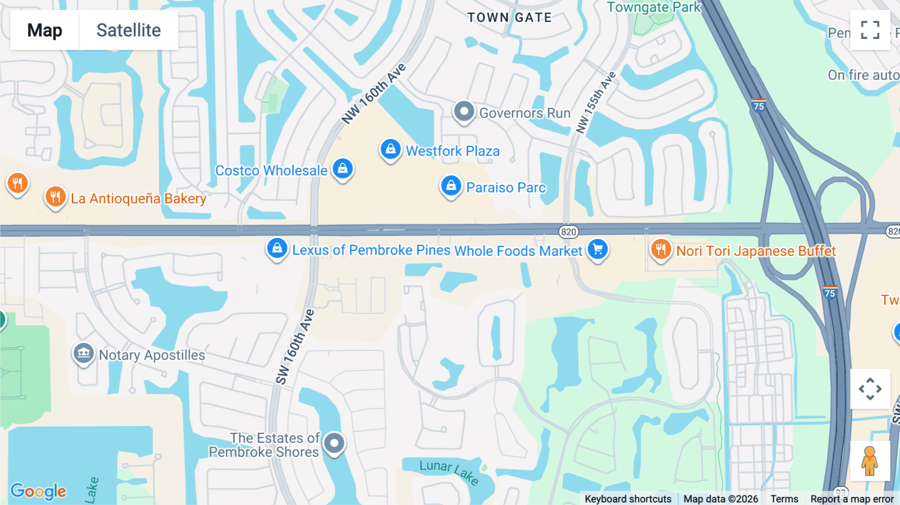 Click for interative map of 15800, Pines Boulevard, 300, Pembroke Pines