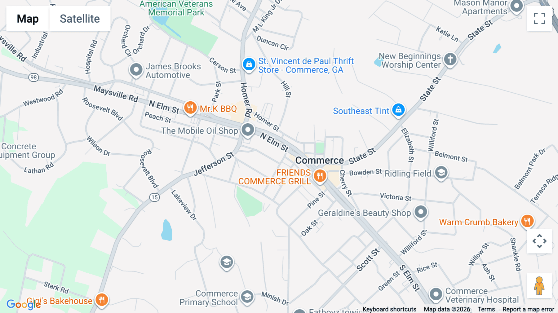 Click for interative map of 42 Georgia Avenue, Commerce