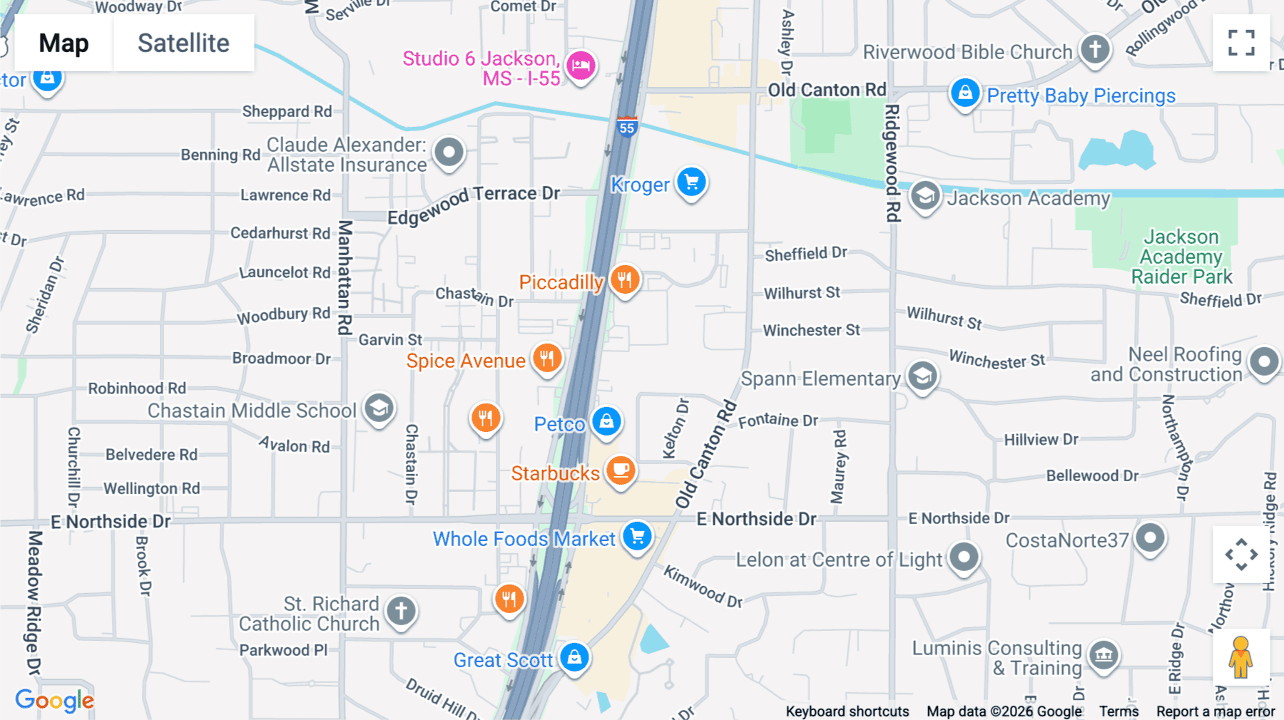 Click for interative map of 4780 I-55 N, Ste 100, Jackson (Mississippi)