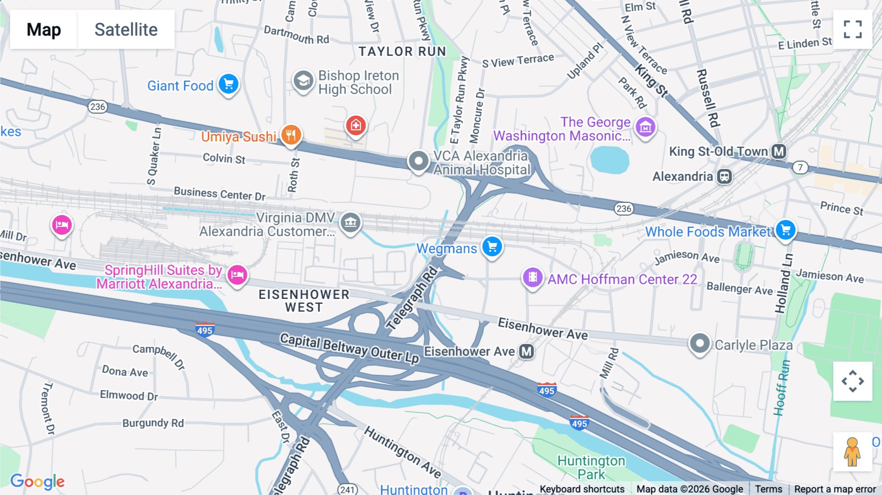 Click for interative map of 510-526 King Street, 5th Floor, Alexandria (Virginia)