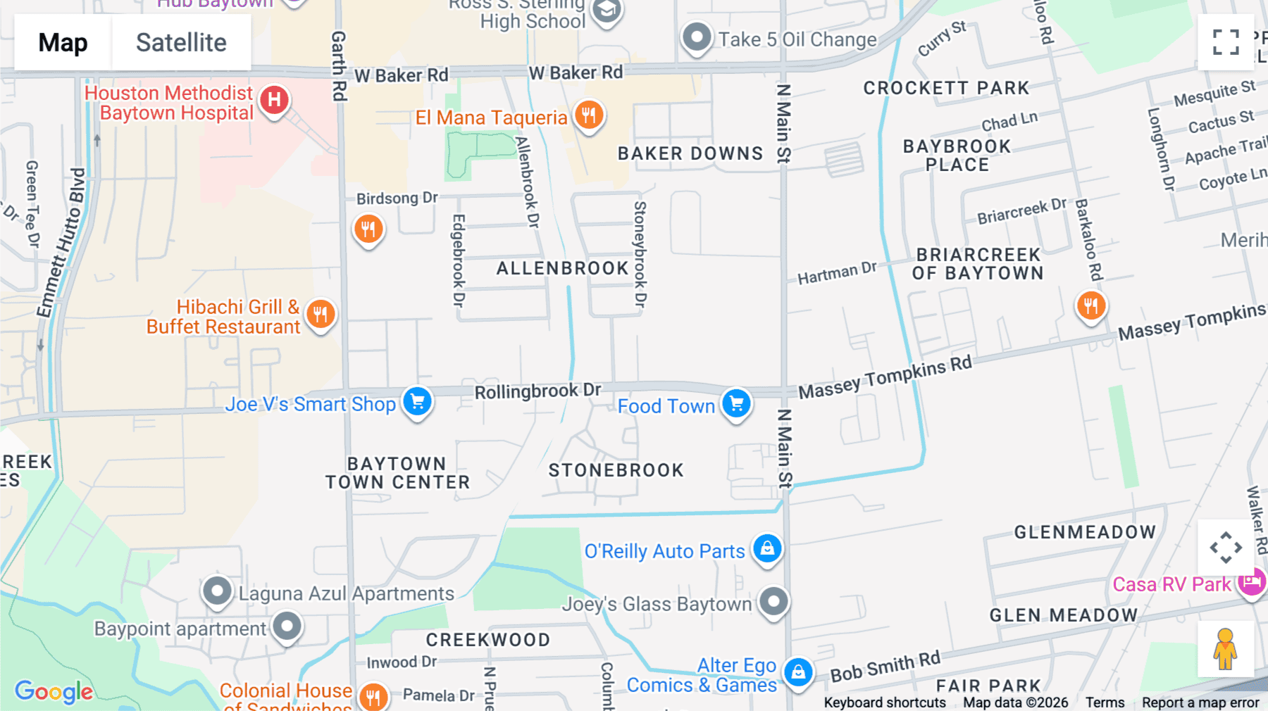 Click for interative map of 606 Rollingbrook Drive, Baytown