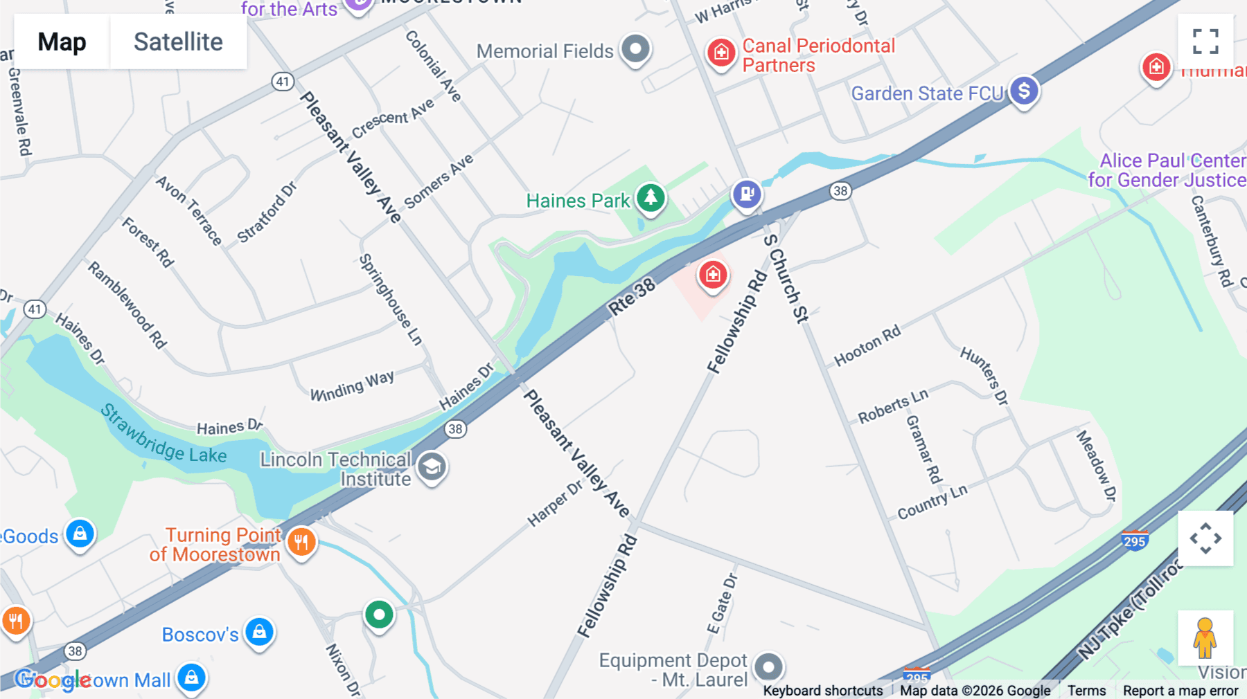 Click for interative map of 224 Strawbridge Drive, 1st Floor, Moorestown