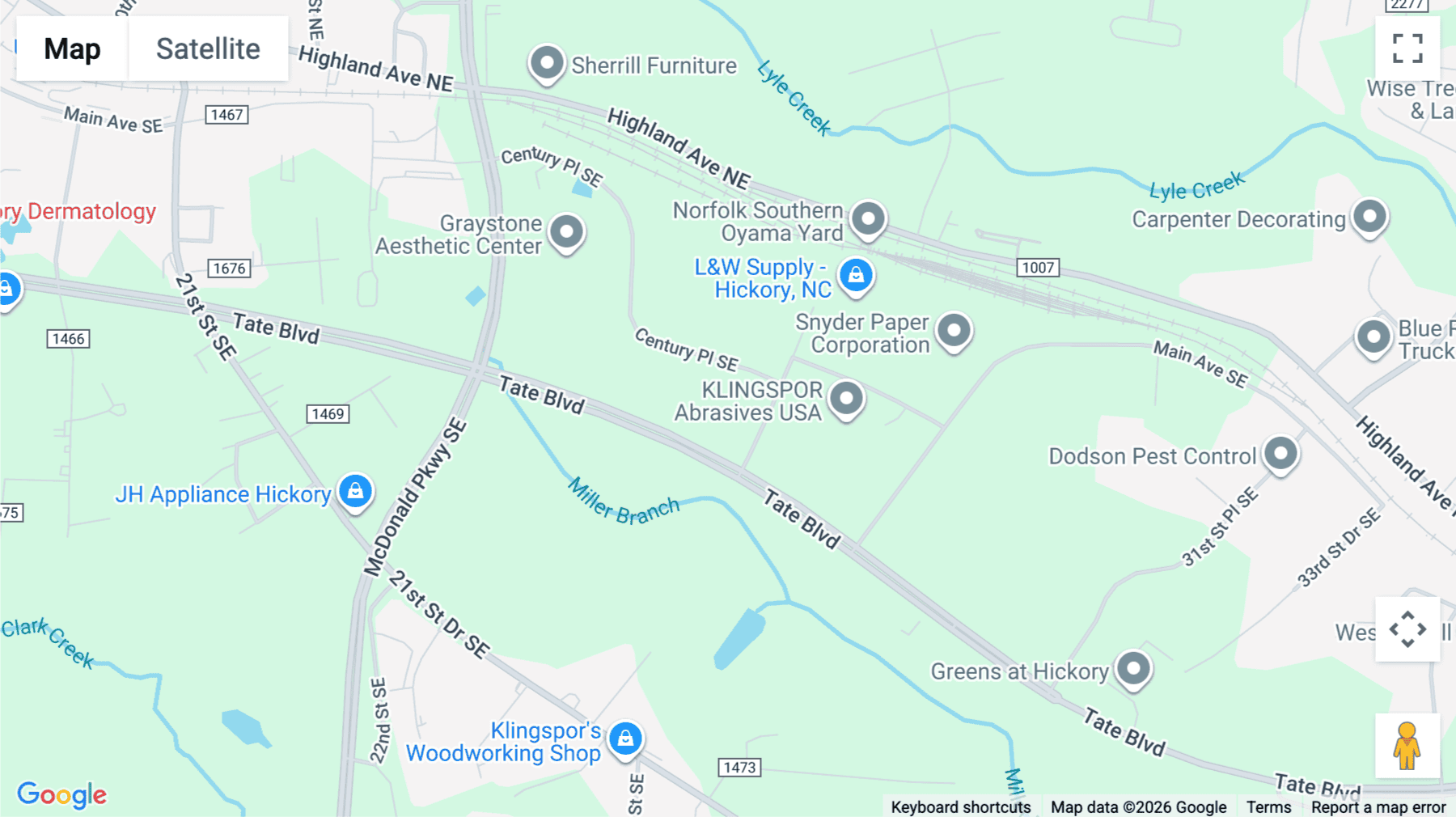 Click for interative map of 1985 Tate Blvd, 5th Floor, Hickory