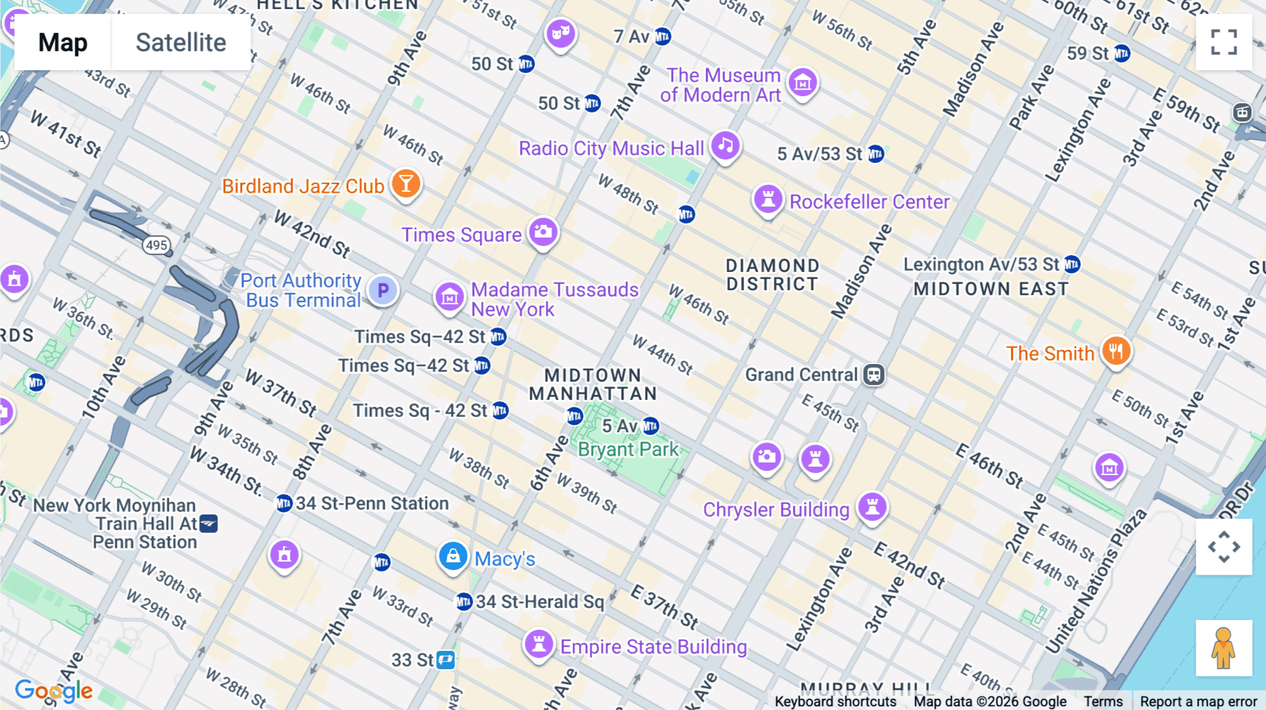 Click for interative map of 1120 Avenue of the Americas, Floor 15, New York City