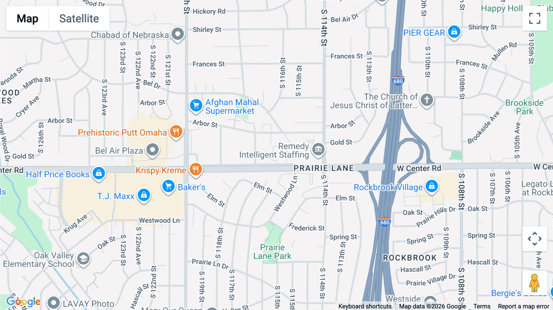 Click for interative map of 11602 West Center Road, Omaha