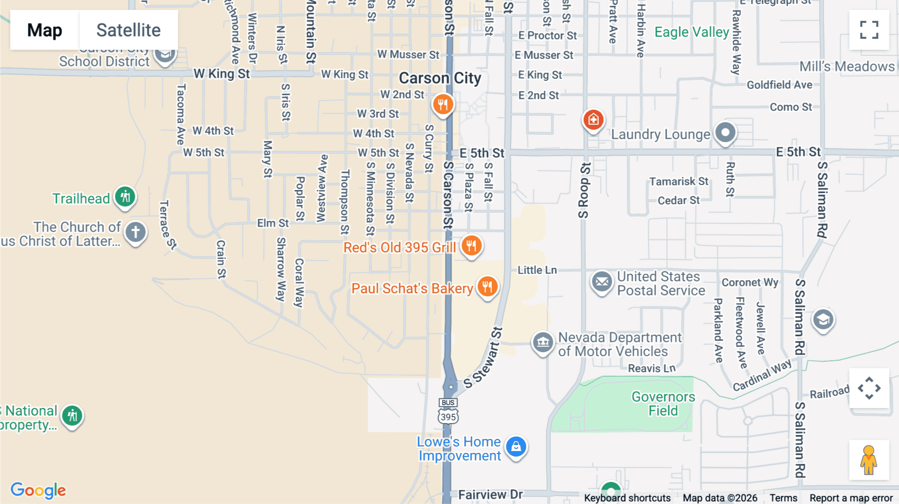 Click for interative map of 1007 South Carson Street, 1st & 2nd Floor, Carson City