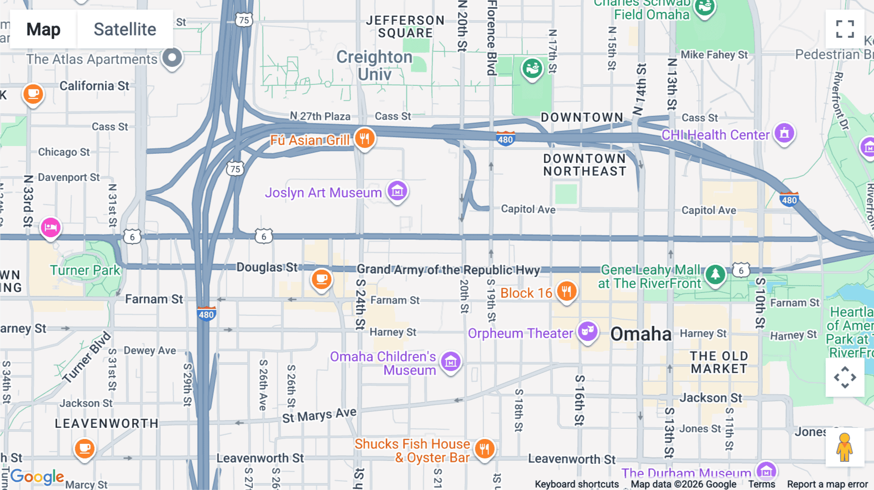 Click for interative map of 2027 Dodge Street, 5th Floor, Omaha