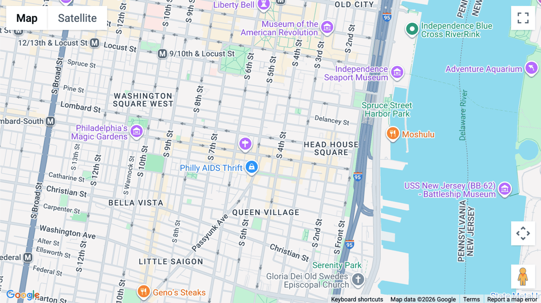 Click for interative map of 417-421 South St, 2nd Floor, Philadelphia
