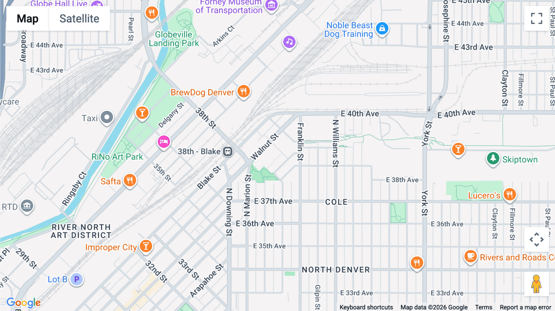 Click for interative map of 3827, Lafayette Street, Denver