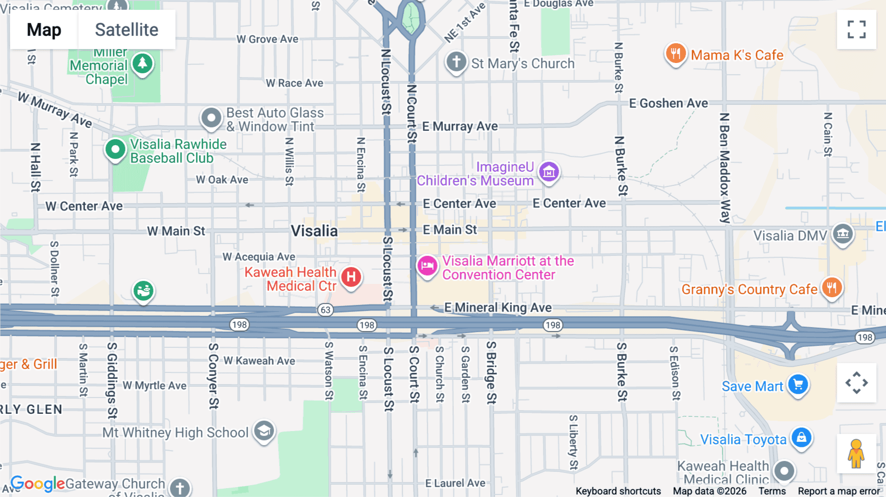 Click for interative map of 115, 119 South Church Street, 1st & 2nd Floor, Visalia