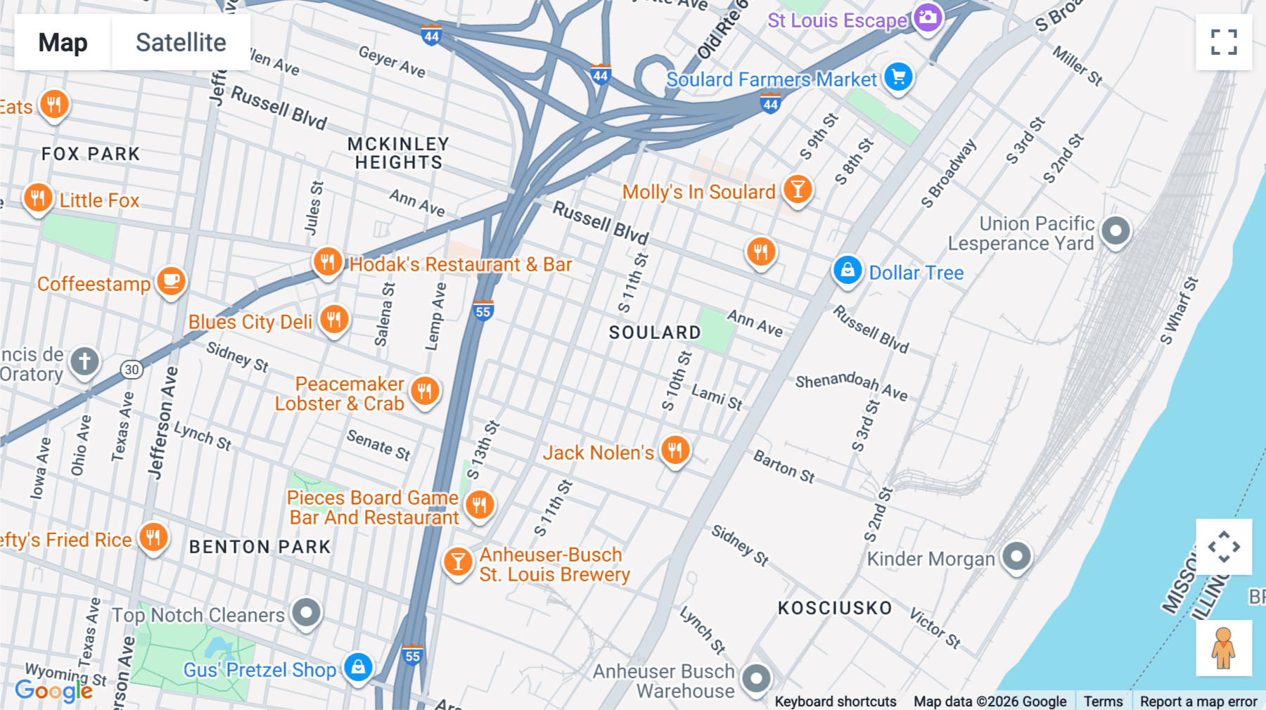 Click for interative map of 1031 Lami St, St Louis